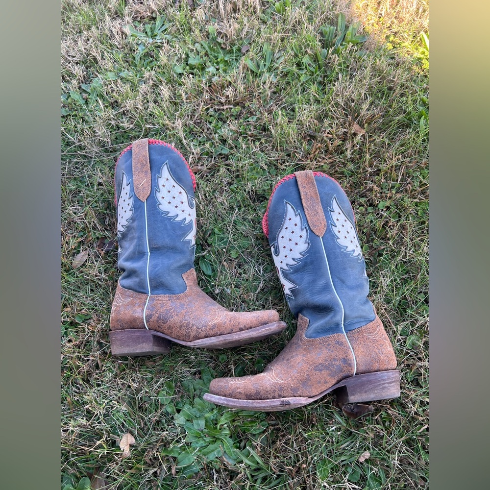 J.B Dillon Woman’s Morning Glory Western Sturdy Cowboy Boots Size 7B - Picture 7 of 11